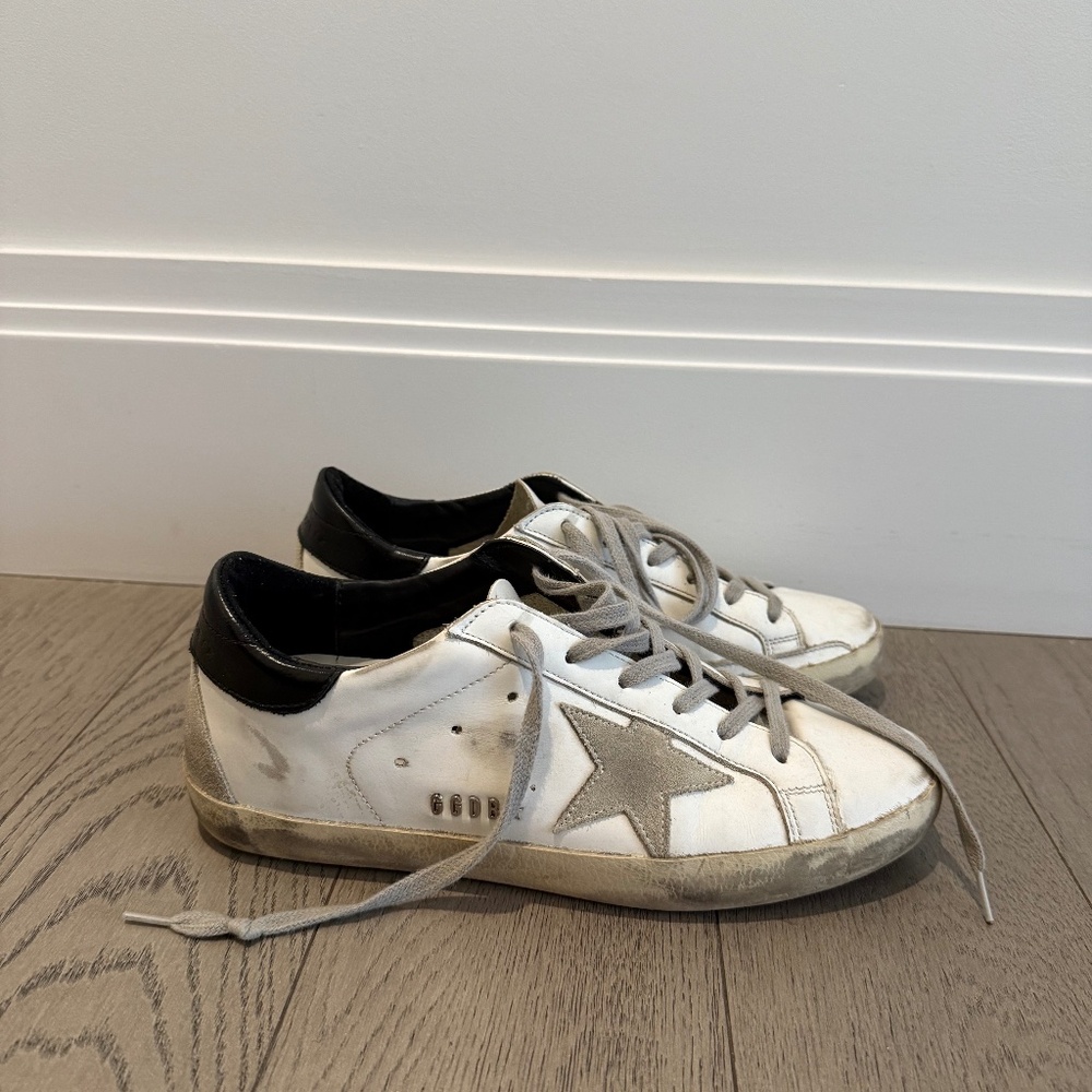 Golden Goose Women's Super-Star with black heel tab and metal stud lettering